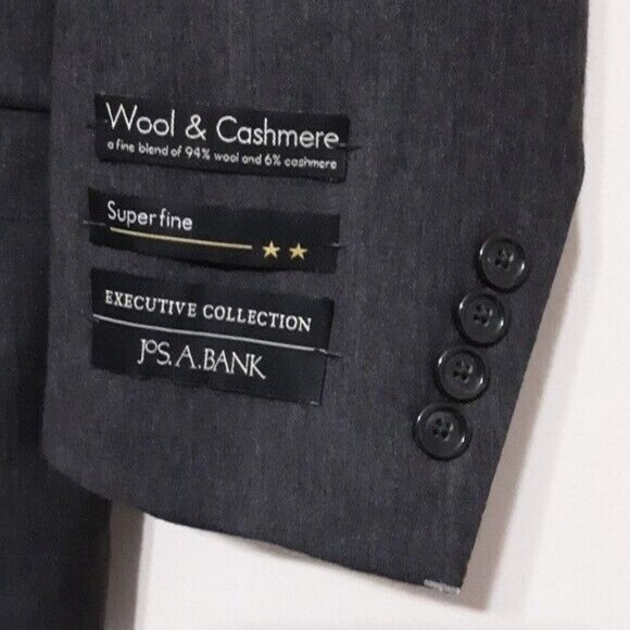 JoS’ A Bank mens suit jacket wool cashmere superfine 2 buttons closure size 40R - Picture 7 of 13